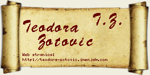 Teodora Zotović vizit kartica